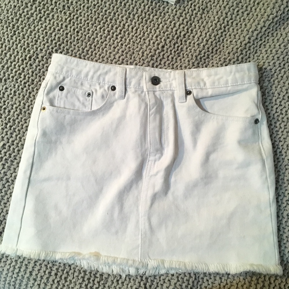 Showpo white denim skirt